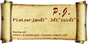 Platzerjanó Józsiás névjegykártya